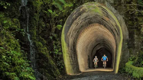 Cycle through Summit Tunnel - 576 metres long NZ